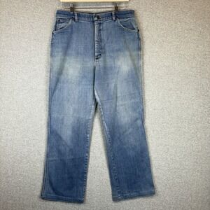 Vintage Wrangler Jeans Women 33x28 Light Wash Straight Leg Made USA 80s 90s